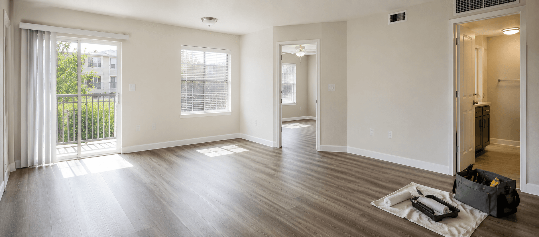 Turned apartment unit — patched, painted, and ready to lease